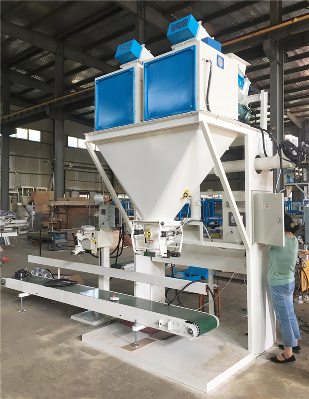 50kg Rice Hull Talcum Limestone Powder Filling Machine Screw Feeding