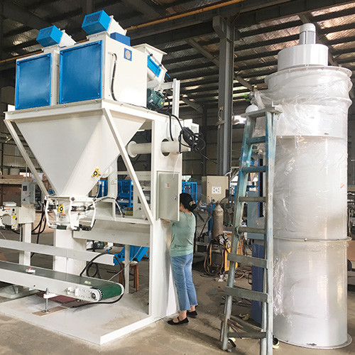 50kg Rice Hull Talcum Limestone Powder Filling Machine Screw Feeding