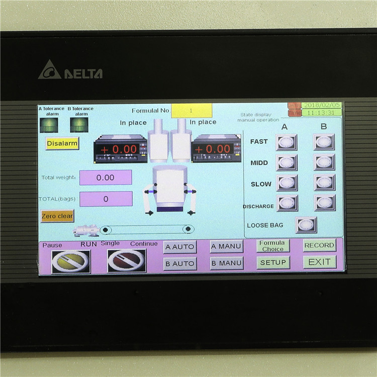 Wheat Grain Feed Peanuts Automatic Bagger Machine HMI  Touch Screen