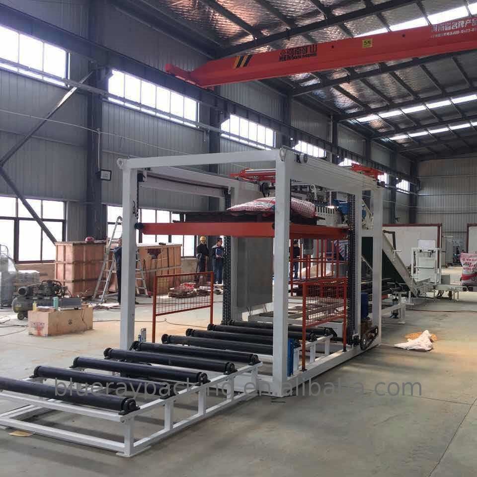 Automatic fast speed woven bag palletizer machine for stacking 20-50kg bags in pallet